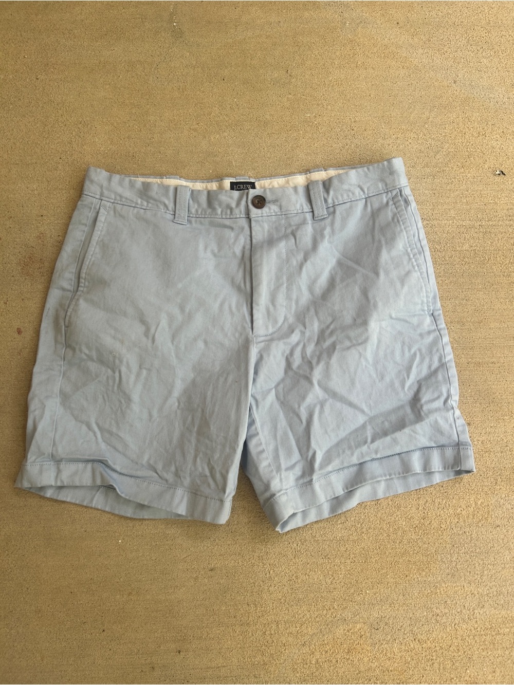 J.Crew Men’s 7” Inseam Chino Shorts Light Blue Flat Front Size 31